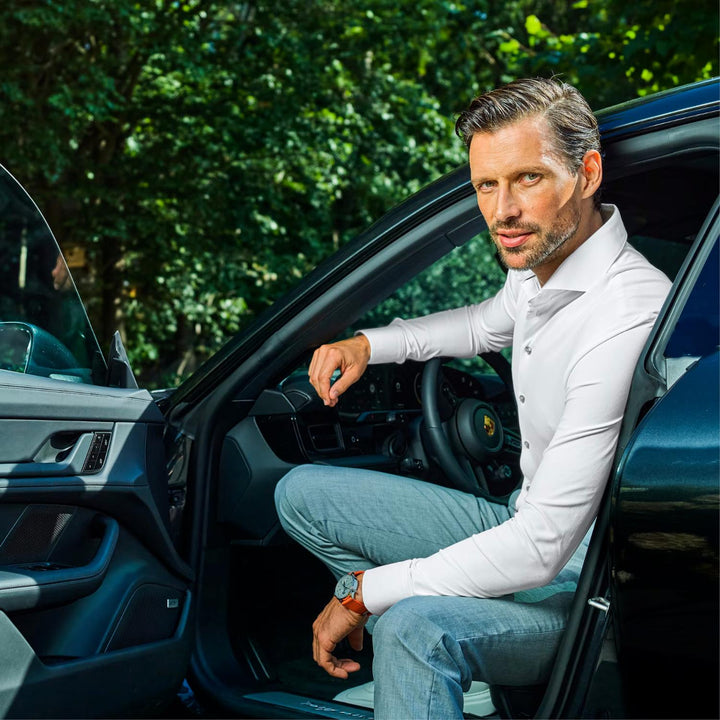 John Miller Hyperstretch shirt-89% polyamide, 11% elasthaan-HEREN SHIRTS-Wit