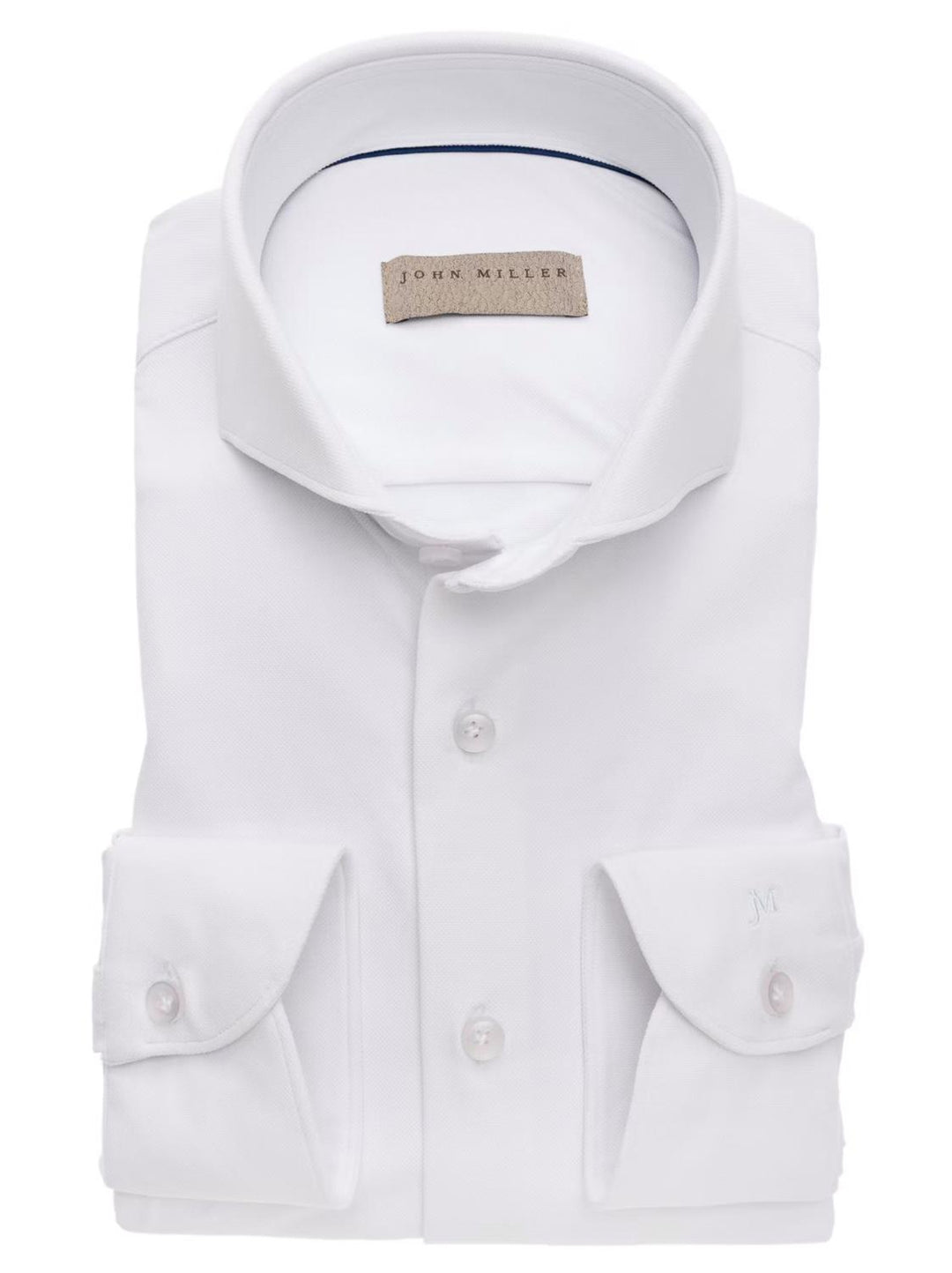 John Miller Hyperstretch shirt-89% polyamide, 11% elasthaan-HEREN SHIRTS-Wit