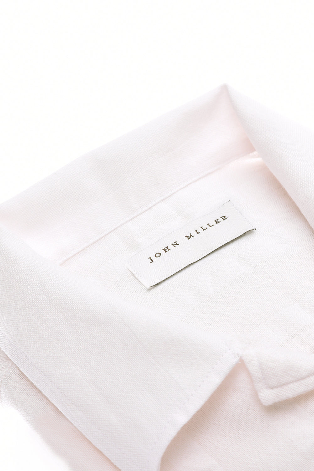 John Miller Katoenen Korte Mouw Overhemd – Wit-100% katoen-HEREN SHIRTS-Wit