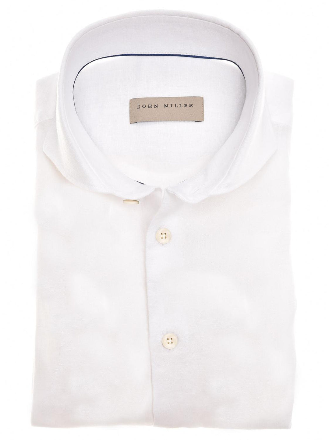 John Miller linnen overhemd-100% linnen-HEREN SHIRTS-Wit