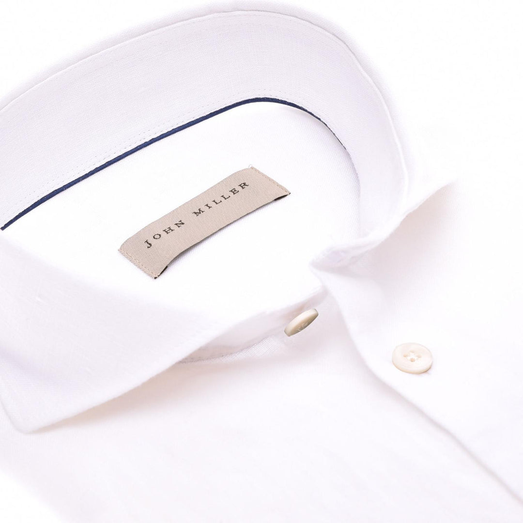 John Miller linnen overhemd-100% linnen-HEREN SHIRTS-Wit