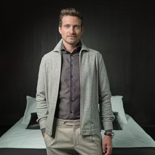 John Miller overshirt-54% polyamide, 24% wol, 22% polyester-HEREN SHIRTS-Bruin