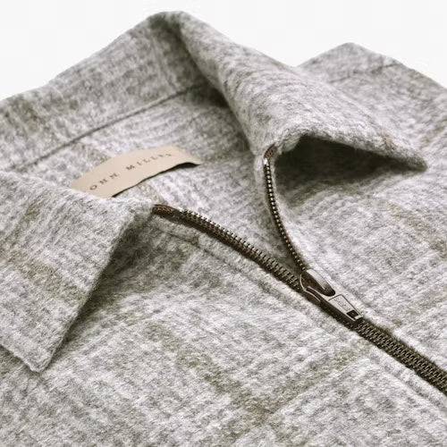 John Miller Overshirt-54% polyamide, 24% wol, 22% polyester-HEREN SHIRTS-Grijs