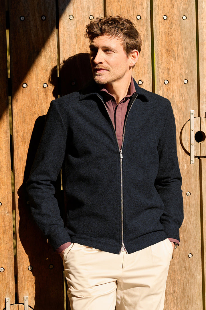 John Miller Overshirt – Blauw-48% polyester, 36% polyacryl, 16% wol-HEREN SHIRTS-Blauw