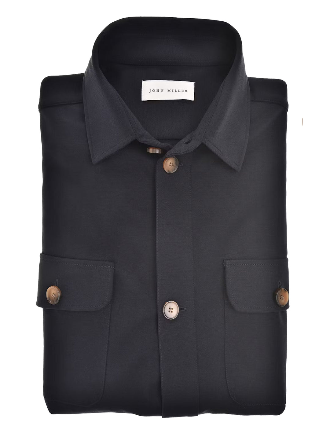 John Miller Overshirt – Blauw-52% katoen, 40% polyamide, 8% elasthaan-HEREN SHIRTS-Blauw