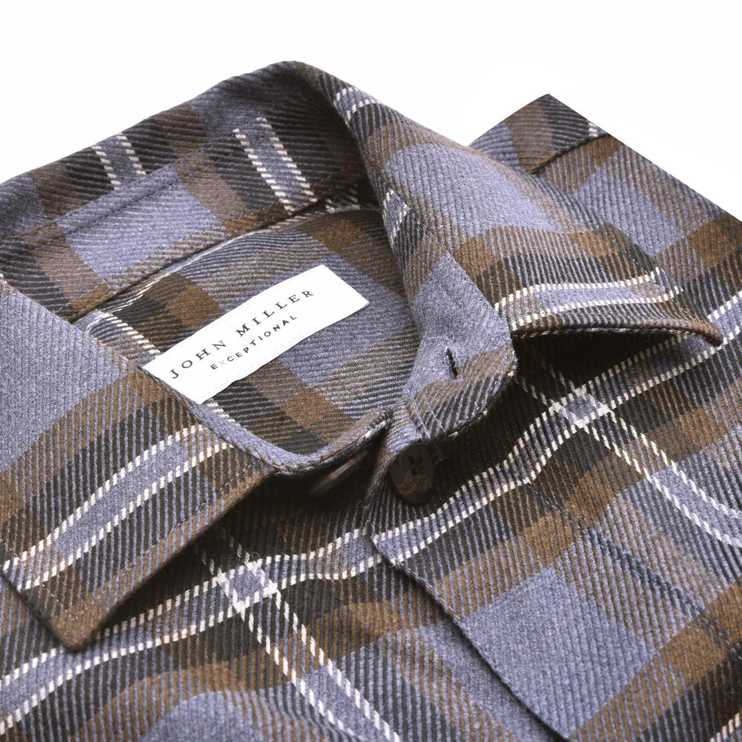 John Miller overshirt-HEREN SHIRTS-Blauw