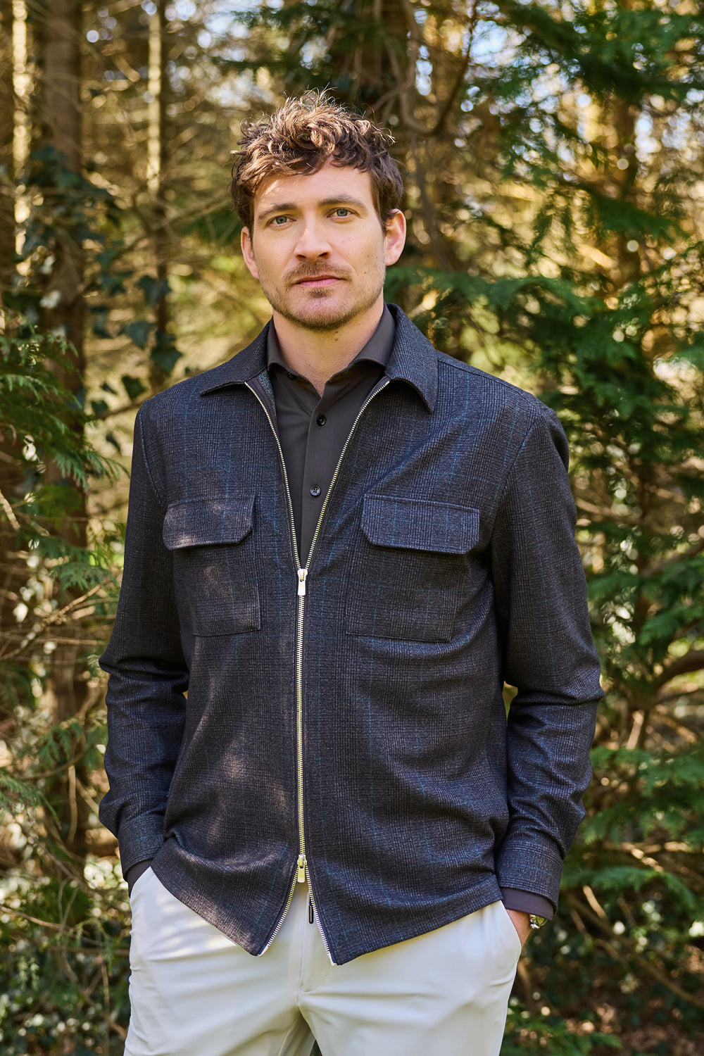 John Miller Overshirt Normal Fit – Bruin-68% polyester, 26% viscose, 6% elastaan-HEREN SHIRTS-Bruin