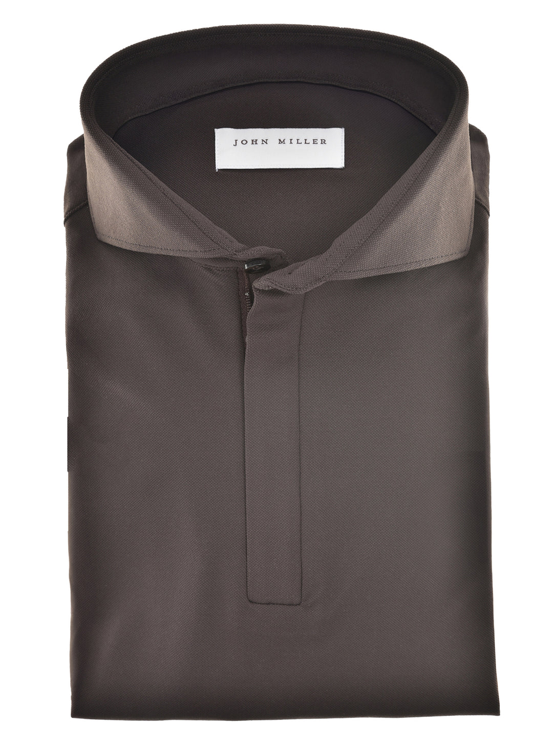 John Miller Polo Lange Mouw – Bruin-89% polyamide, 11% elasthaan-HEREN POLO'S & T-SHIRTS-Bruin