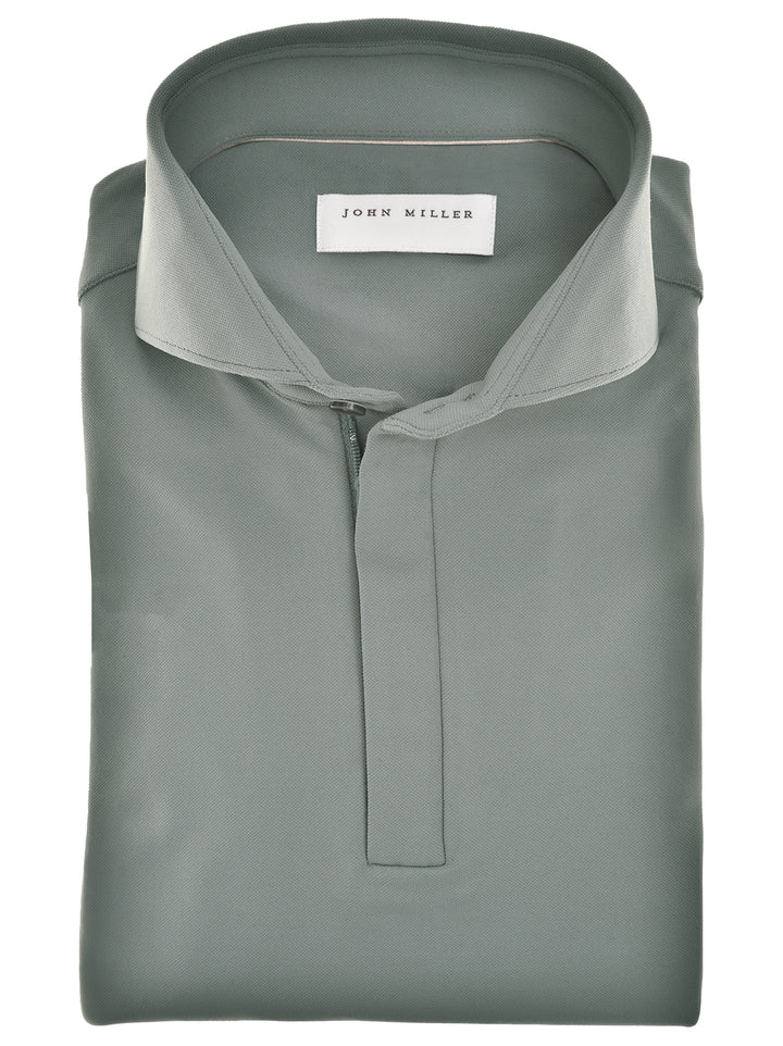 John Miller Polo Lange Mouw – Grijs-89% polyamide, 11% elasthaan-HEREN POLO'S & T-SHIRTS-Grijs
