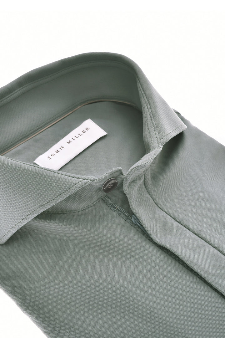 John Miller Polo Lange Mouw – Grijs-89% polyamide, 11% elasthaan-HEREN POLO'S & T-SHIRTS-Grijs