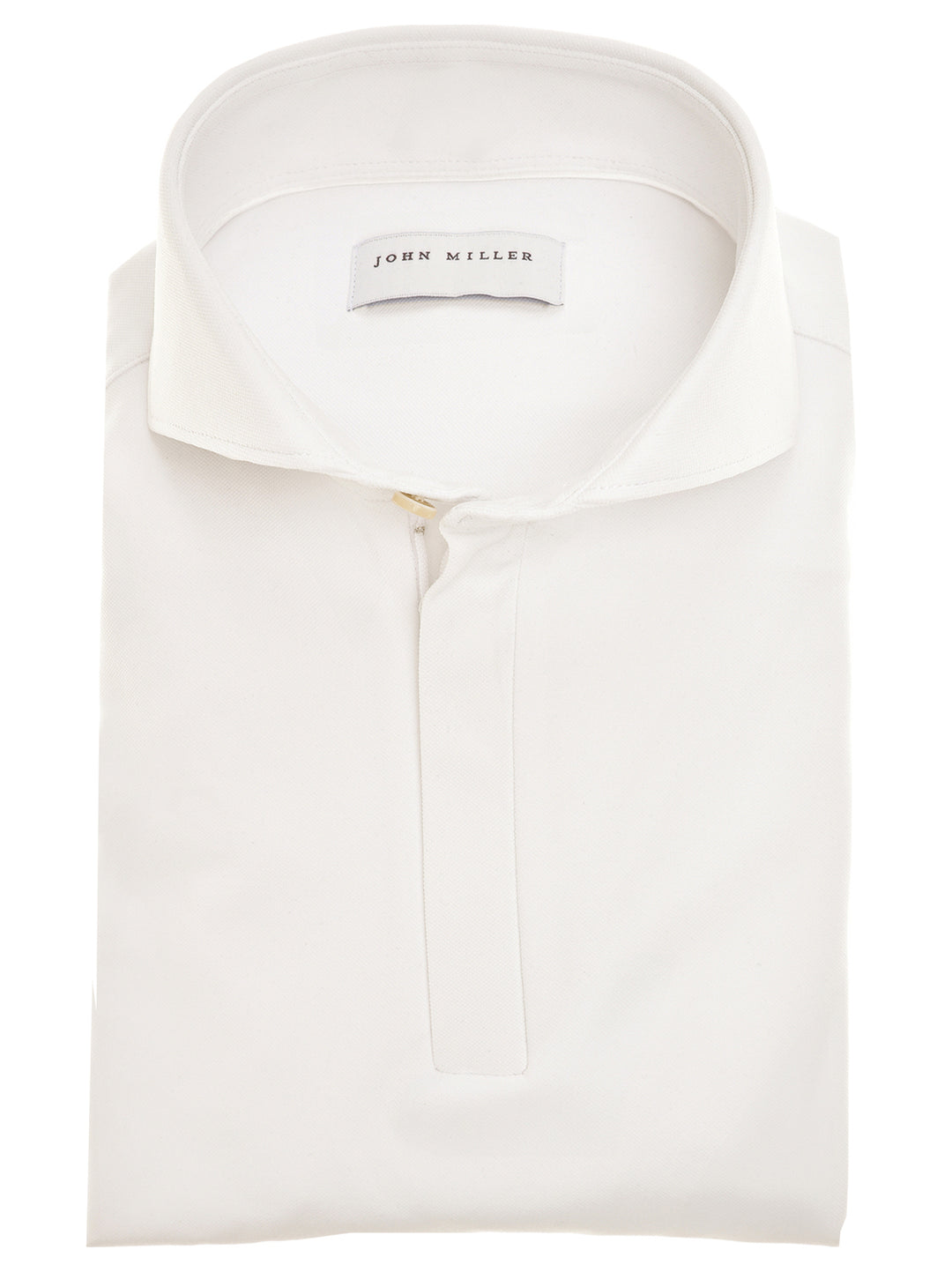 John Miller Polo Zip Slim Fit – Wit-89% polyamide, 11% elasthaan-HEREN POLO'S & T-SHIRTS-Wit