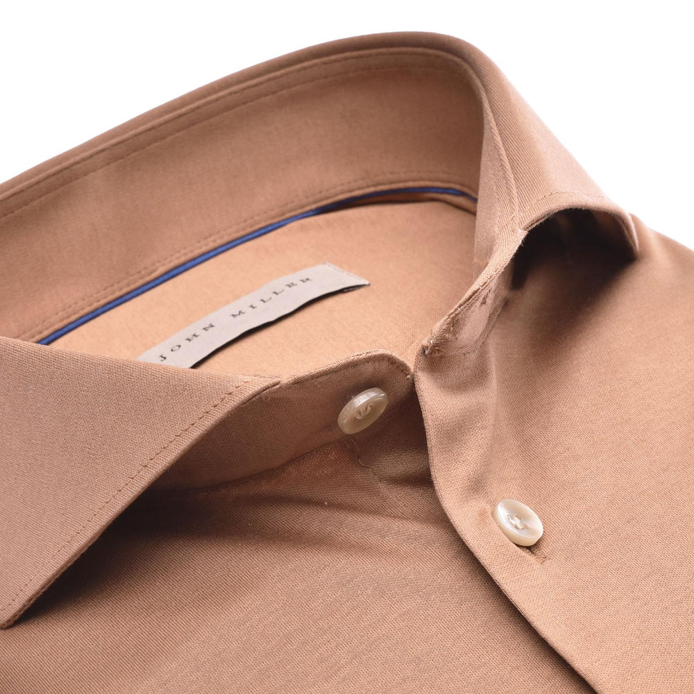 John Miller shirt Slim fit-100% katoen-HEREN SHIRTS-Bruin