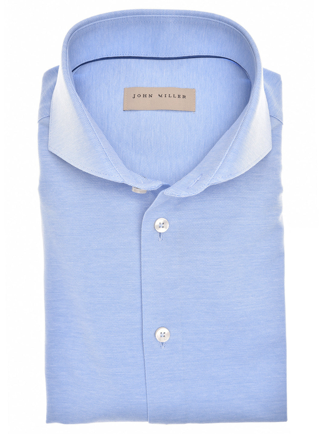 John Miller shirt slim fit blauw-100% Katoen-HEREN SHIRTS-Blauw