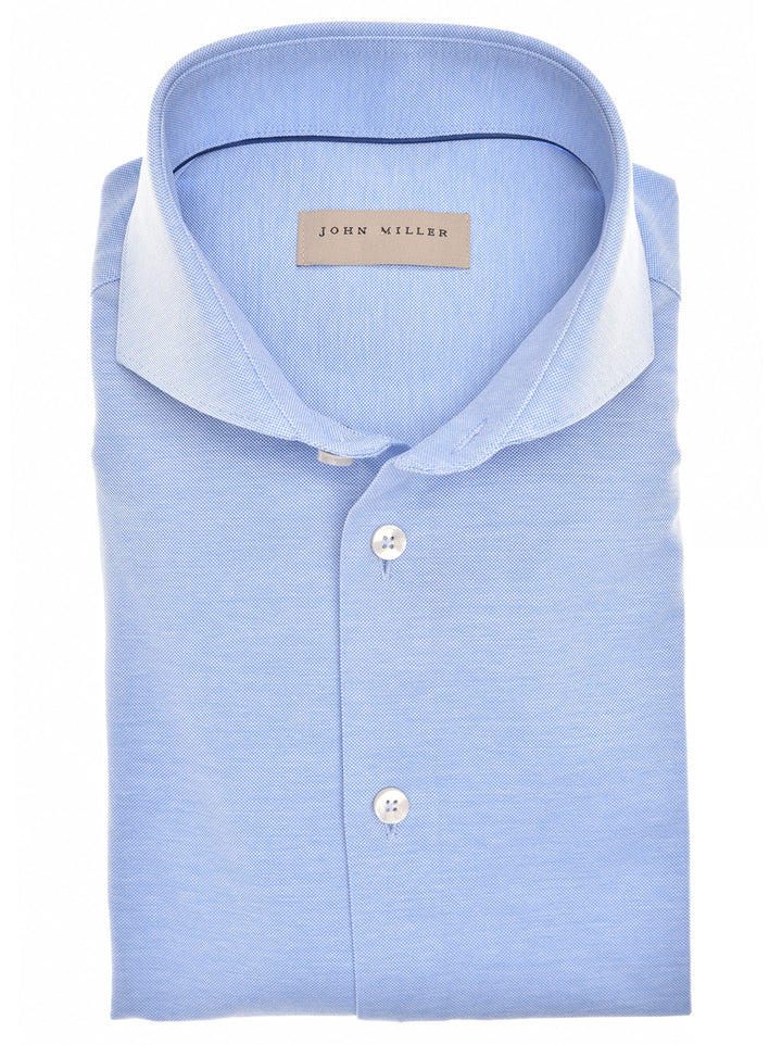 John Miller shirt slim fit blauw-100% Katoen-HEREN SHIRTS-Blauw