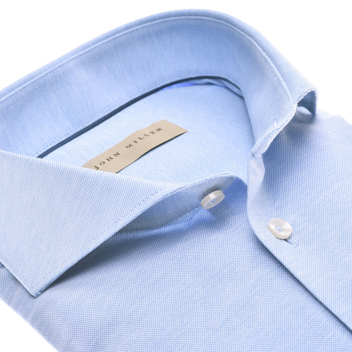 John Miller shirt slim fit blauw-100% Katoen-HEREN SHIRTS-Blauw