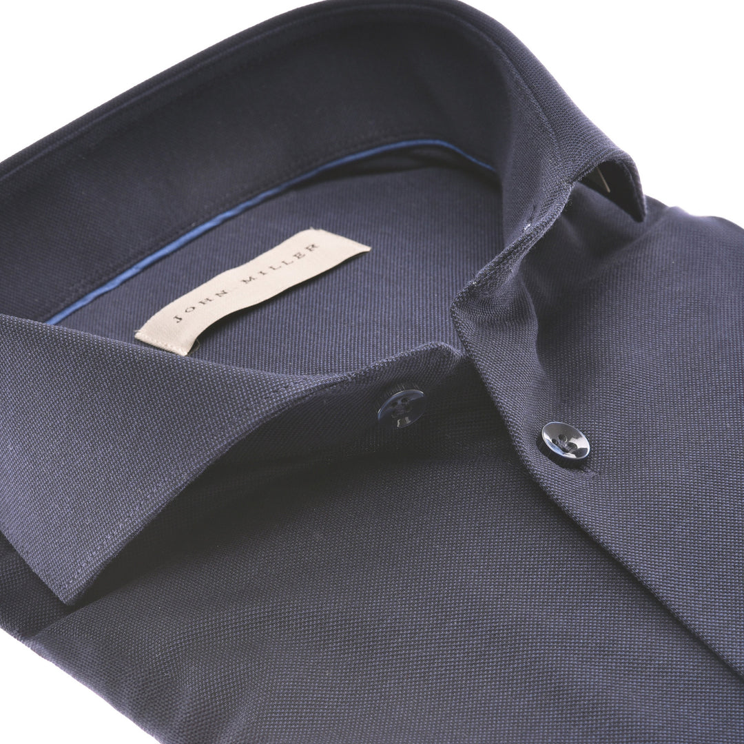 John Miller shirt slim fit blauw-100% Katoen-HEREN SHIRTS-Blauw