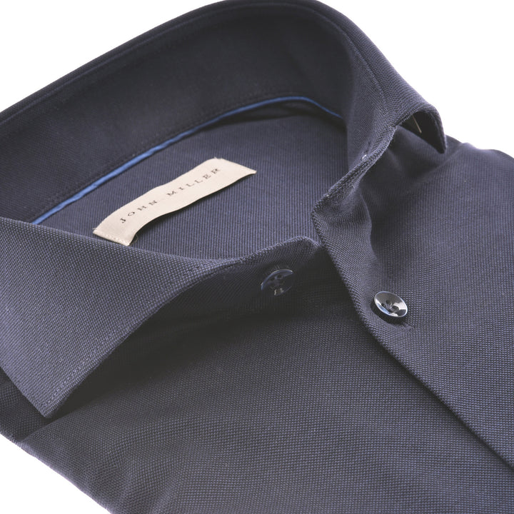 John Miller shirt slim fit blauw-100% Katoen-HEREN SHIRTS-Blauw