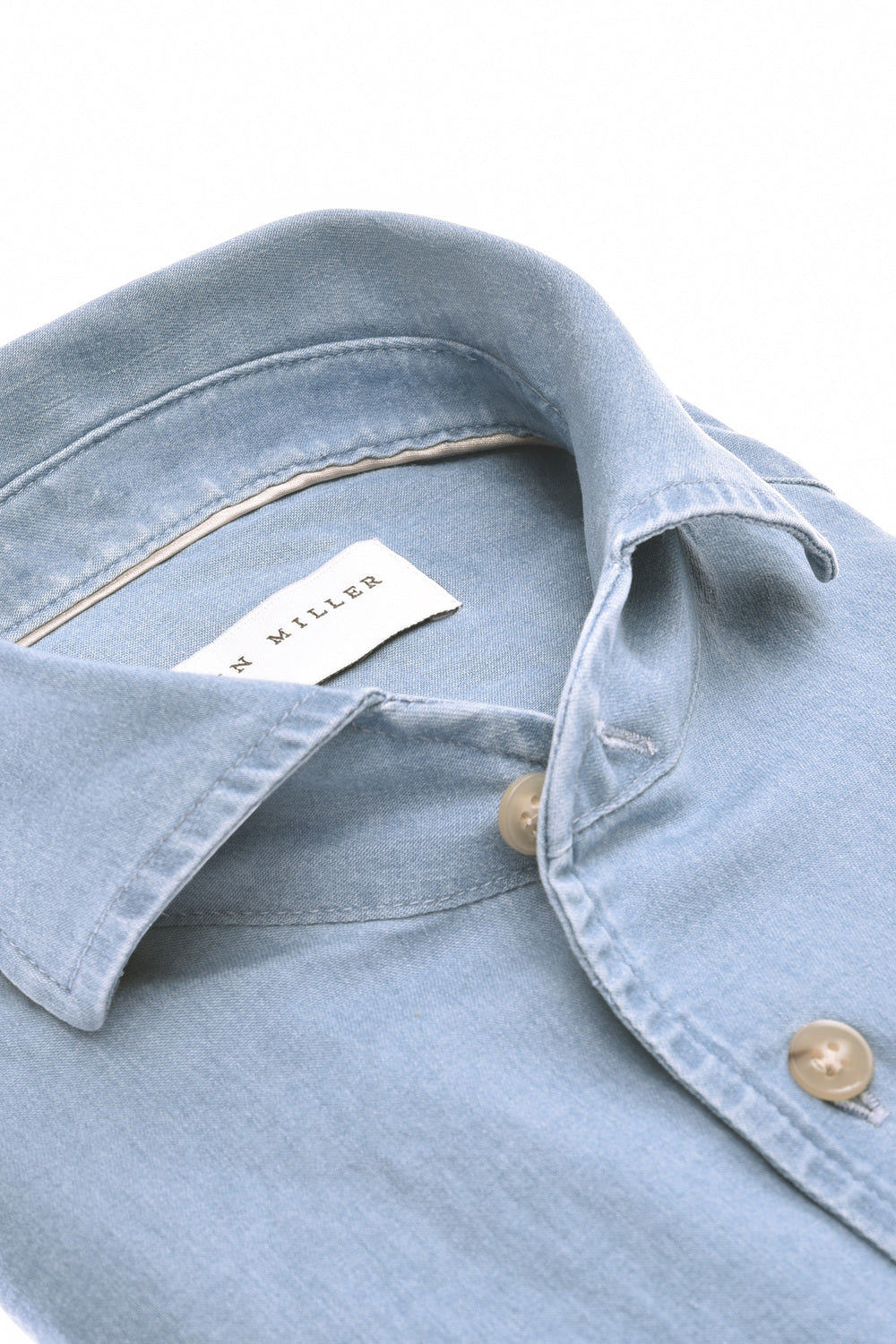John Miller Shirt Slim Fit – Blauw -98% katoen, 2% elastaan-HEREN SHIRTS-Blauw
