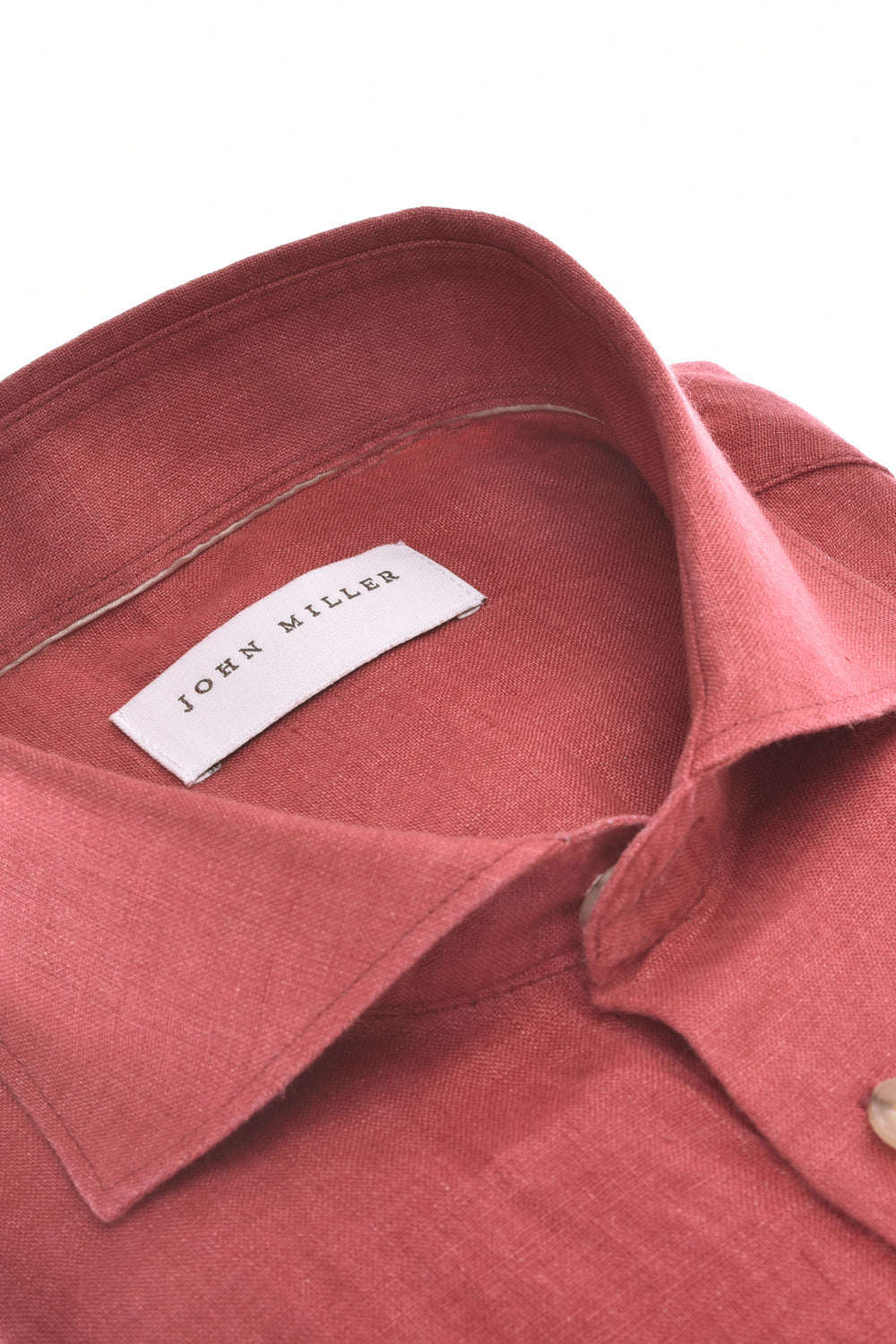John Miller Shirt Slim Fit – Rood-100% linnen-HEREN SHIRTS-Rood