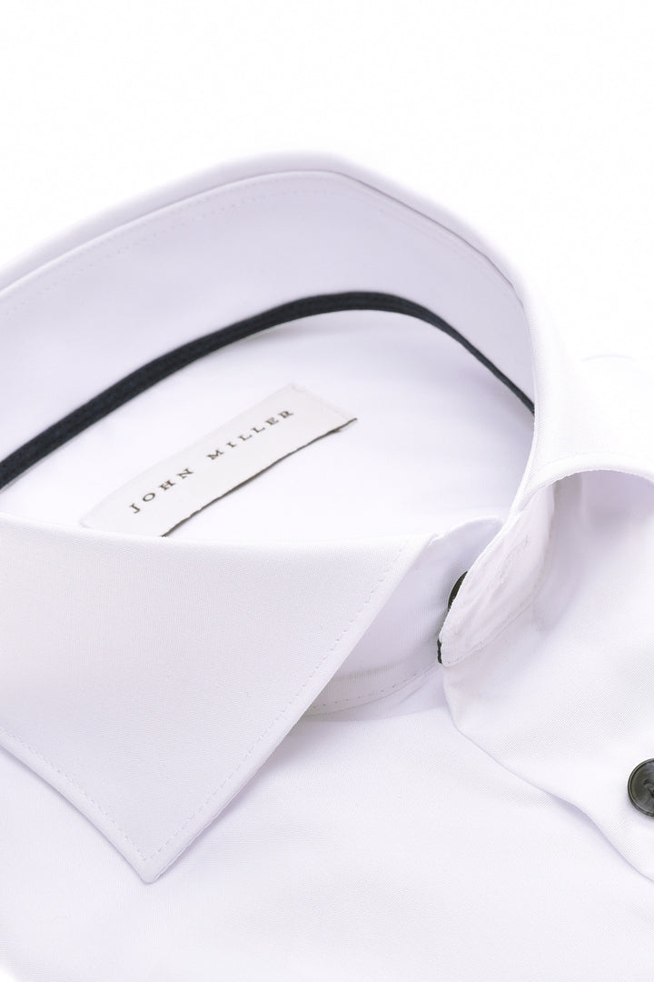 John Miller Shirt Slim Fit – Wit-100% katoen-HEREN SHIRTS-Wit