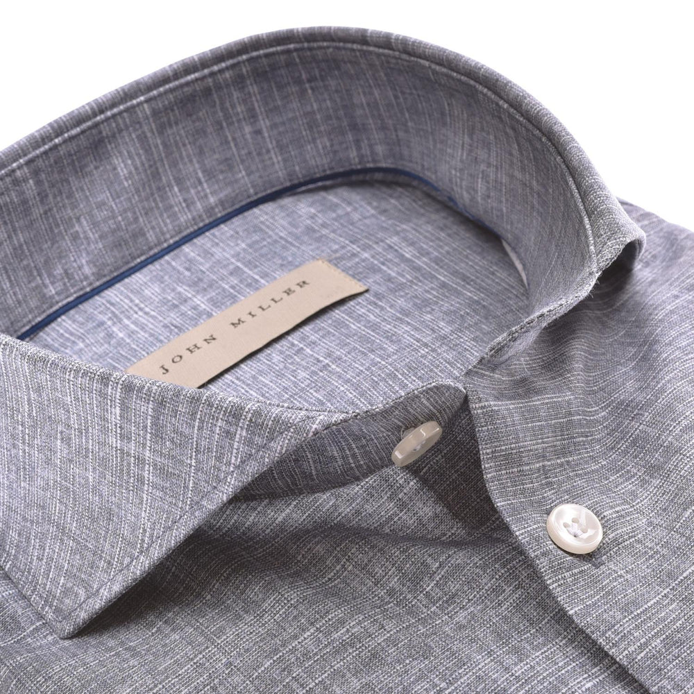 John Miller shirt Tailored fit-100% katoen-HEREN SHIRTS-Blauw