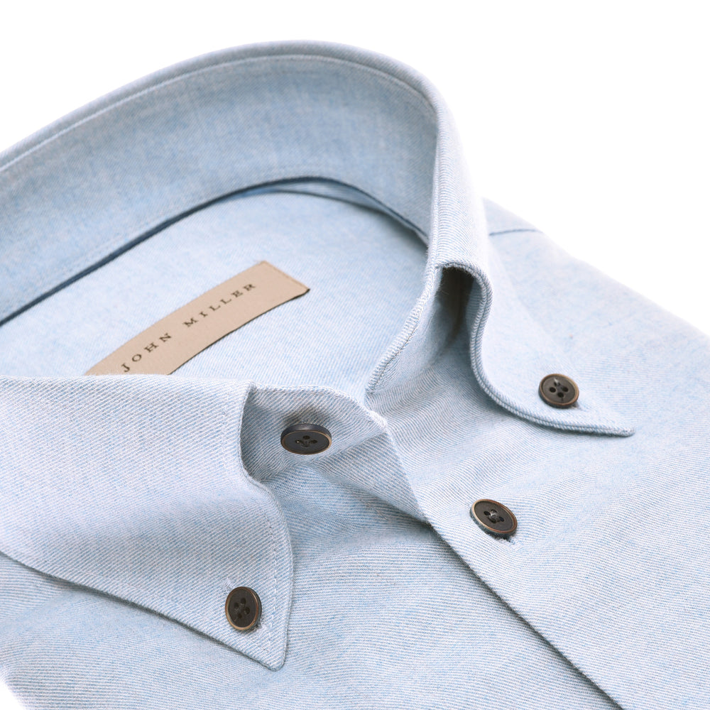 John Miller Slim Fit-100% katoen-HEREN SHIRTS-Blauw