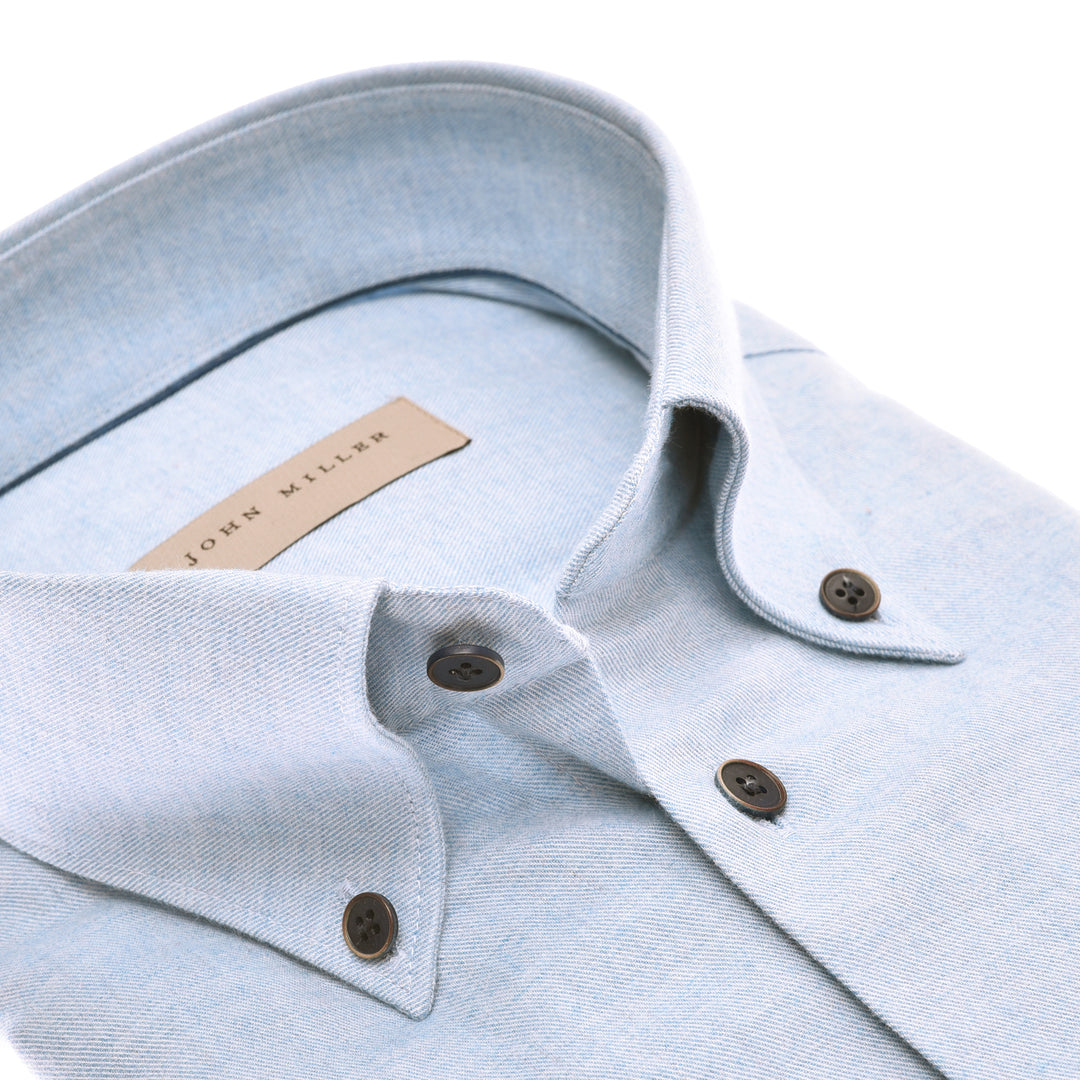 John Miller Slim Fit-100% katoen-HEREN SHIRTS-Blauw