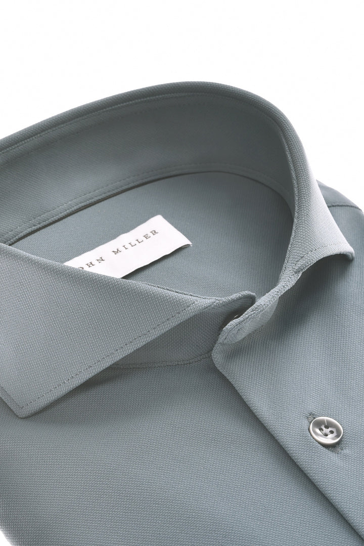 John Miller Slim Fit – Blauw-89% polyamide, 11% elastaan-HEREN SHIRTS-Blauw