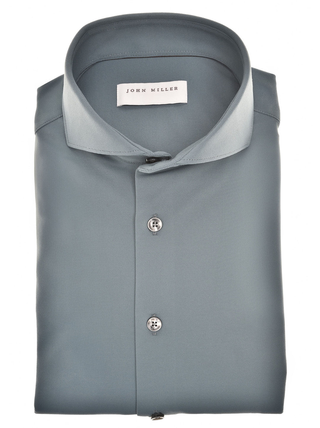 John Miller Slim Fit – Blauw-89% polyamide, 11% elastaan-HEREN SHIRTS-Blauw