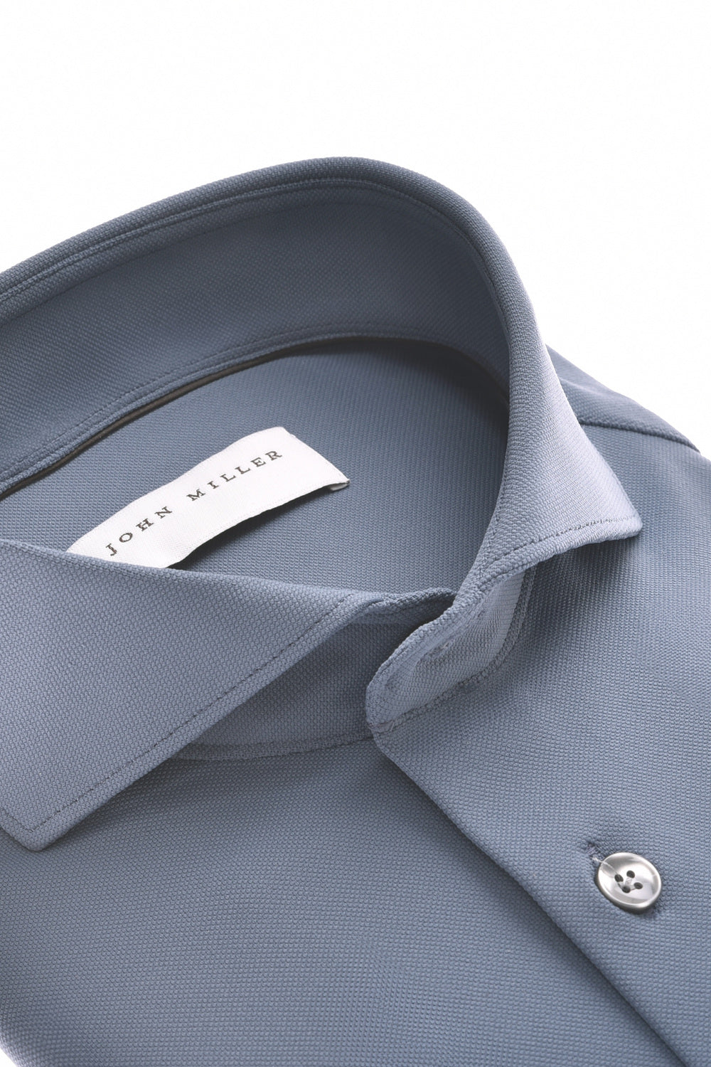 John Miller Slim Fit – Blauw-89% polyamide, 11% elastaan-HEREN SHIRTS-Blauw