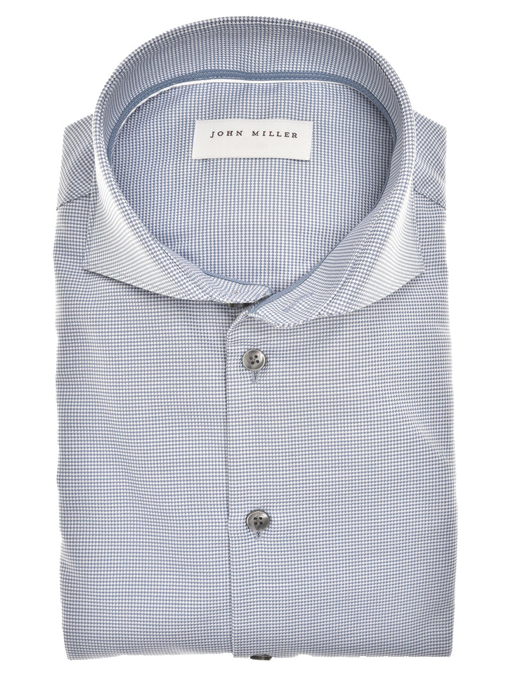 John Miller Slim Fit Business Shirt – Blauw-100% katoen-HEREN SHIRTS-Blauw