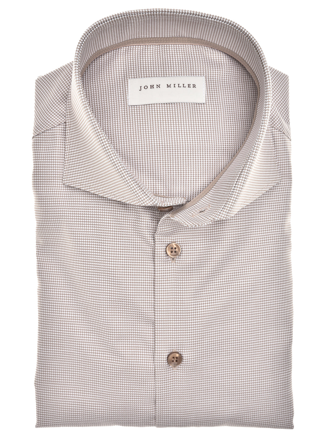 John Miller Slim Fit Business Shirt – Bruin-100% katoen-HEREN SHIRTS-Bruin