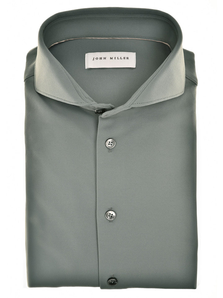 John Miller Slim Fit – Grijs-89% polyamide, 11% elastaan-HEREN SHIRTS-Grijs