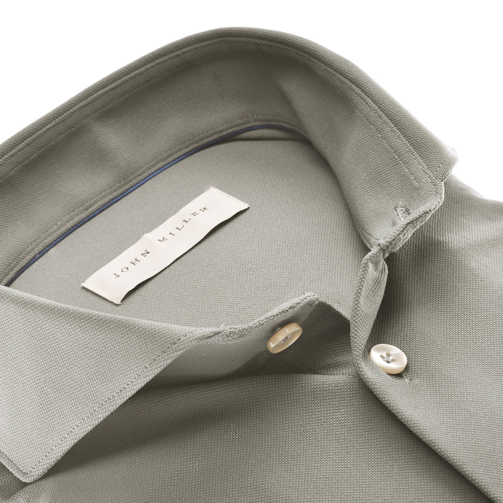 John Miller Slim Fit groen-100 % Katoen-HEREN SHIRTS-Groen