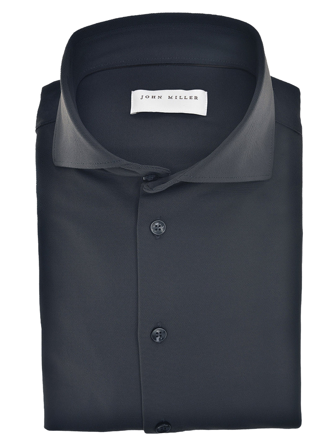 John Miller Slim Fit Hyperstretch Overhemd – Blauw-89% polyamide, 11% elastaan-HEREN SHIRTS-Blauw