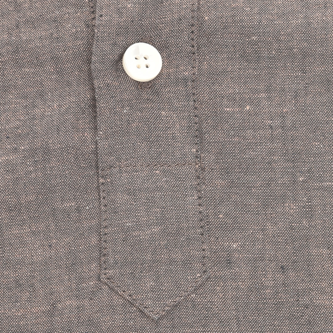 John Miller slim fit linnen mix-55% Linnen<br />45% Katoen-HEREN SHIRTS-Bruin