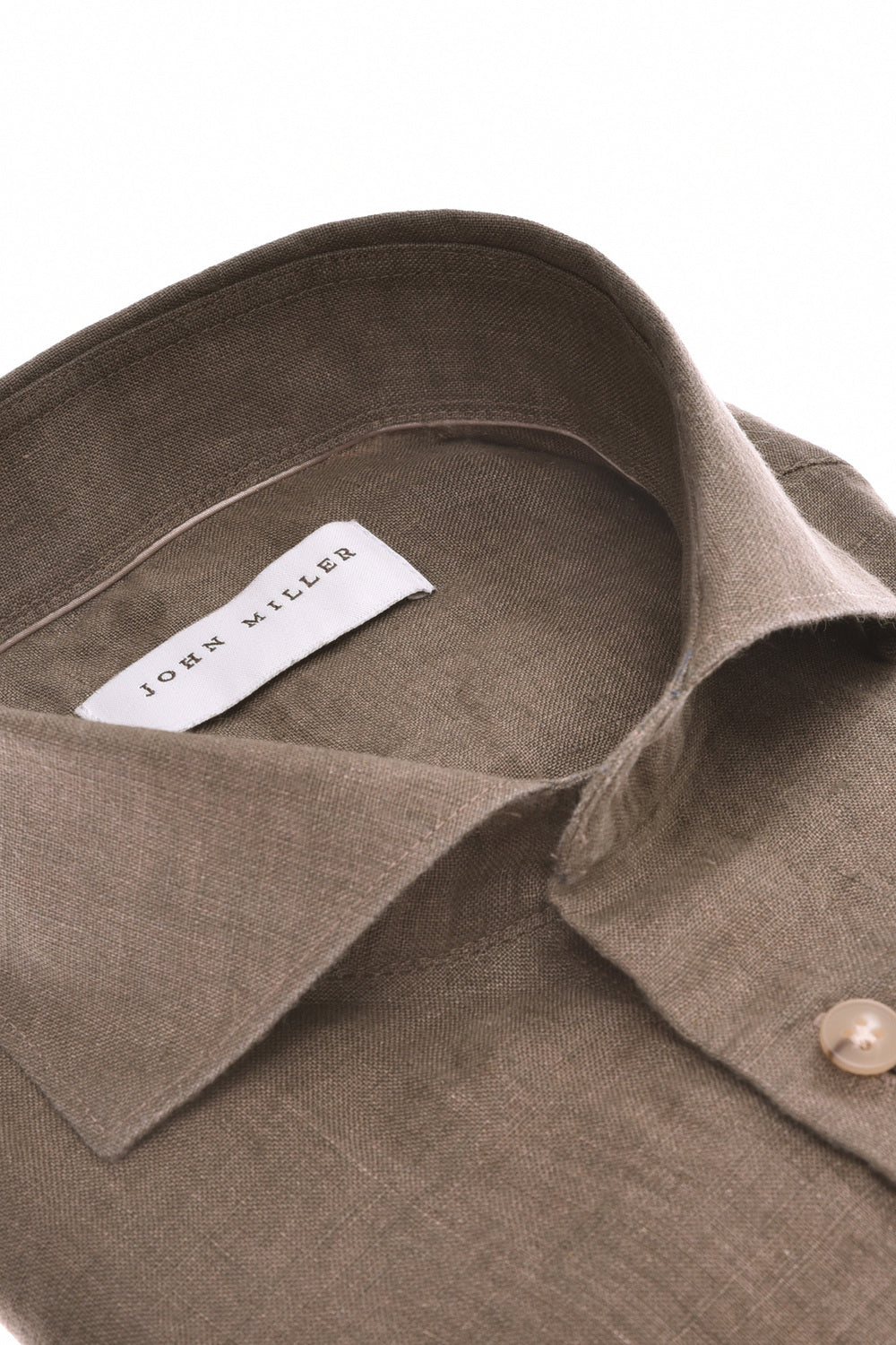 John Miller Slim Fit Linnen Shirt – Bruin-100% linnen-HEREN SHIRTS-Bruin