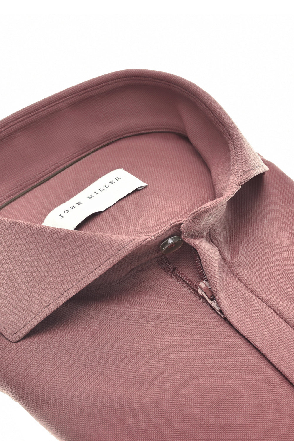 John Miller Slim Fit Long Sleeve Polo – Rood-89% polyamide, 11% elasthaan-HEREN POLO'S & T-SHIRTS-Rood