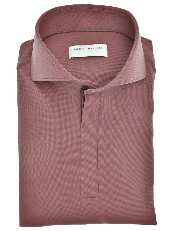 John Miller Slim Fit Long Sleeve Polo – Rood-89% polyamide, 11% elasthaan-HEREN POLO'S & T-SHIRTS-Rood