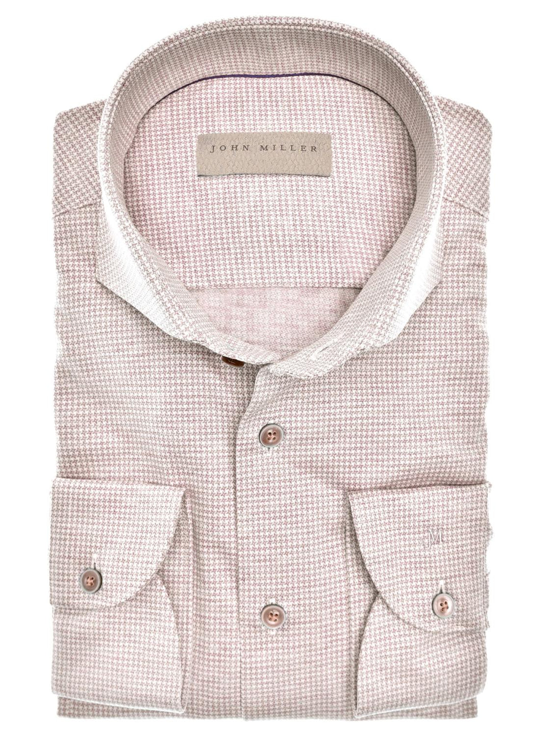 John Miller slim fit overhemd-100% katoen-HEREN SHIRTS-Beige