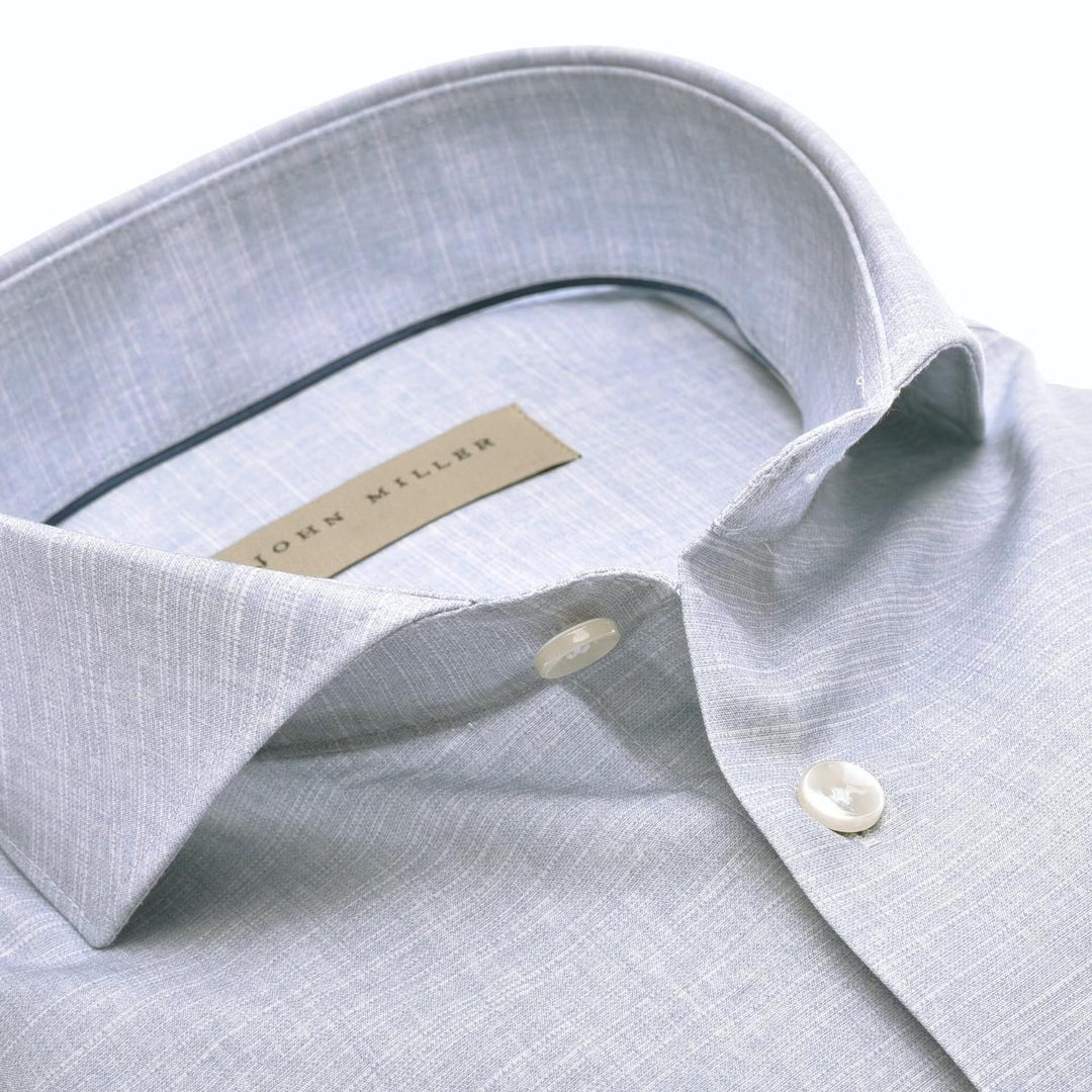 John Miller slim fit overhemd-100% Katoen-HEREN SHIRTS-Blauw
