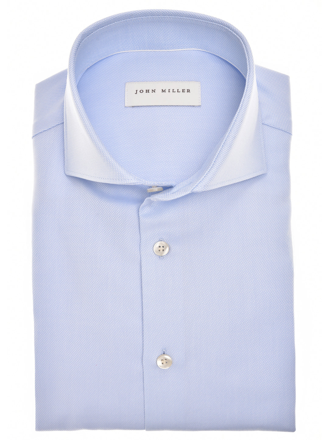 John Miller Slim Fit Overhemd – Blauw-100% katoen-HEREN SHIRTS-Blauw