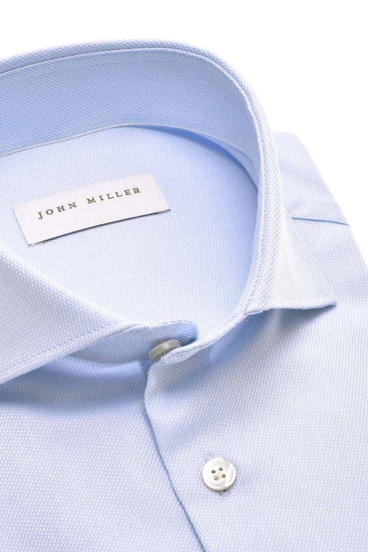 John Miller Slim Fit Overhemd – Blauw-100% katoen-HEREN SHIRTS-Blauw