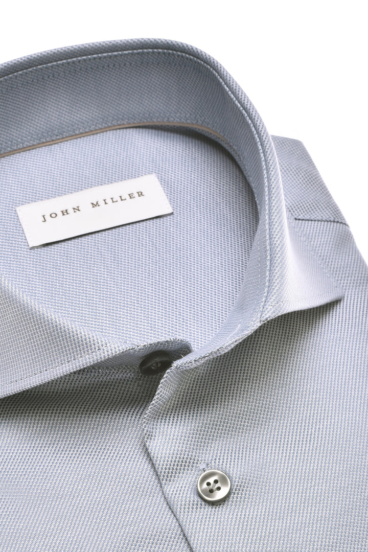 John Miller Slim Fit Overhemd – Blauw-100% katoen-HEREN SHIRTS-Blauw