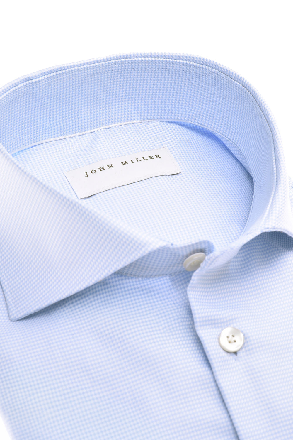 John Miller Slim Fit Overhemd – Blauw-100% katoen-HEREN SHIRTS-Blauw
