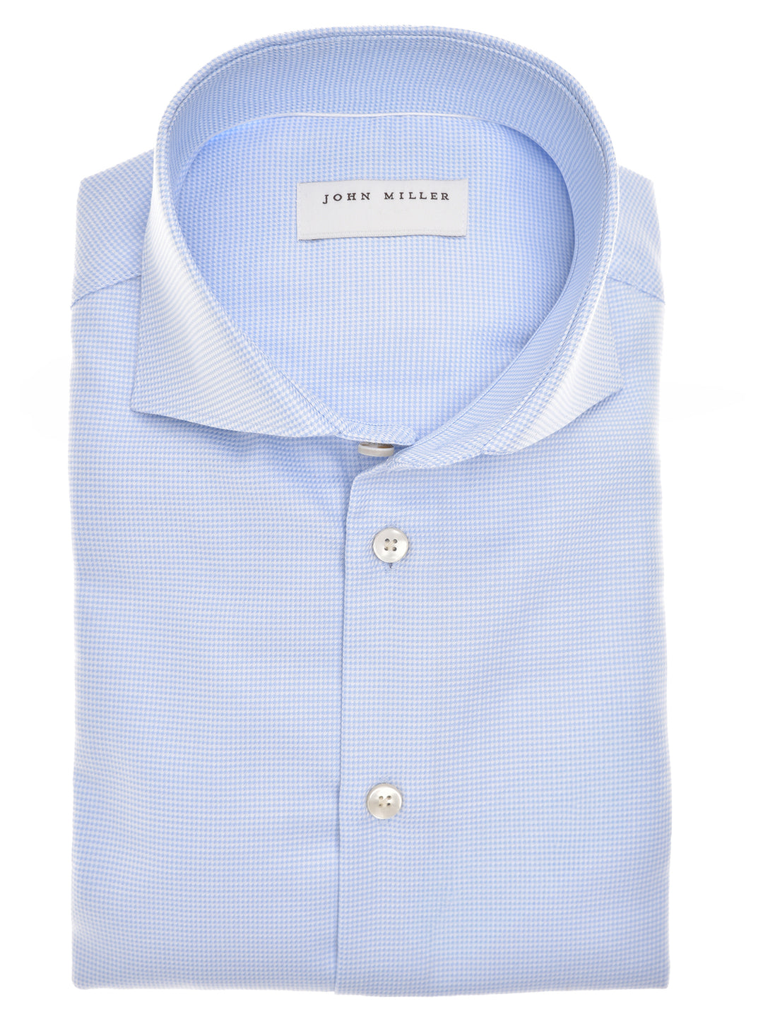 John Miller Slim Fit Overhemd – Blauw-100% katoen-HEREN SHIRTS-Blauw