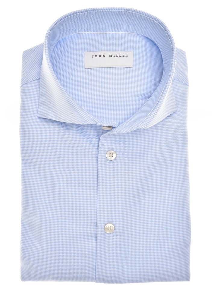 John Miller Slim Fit Overhemd – Blauw-100% katoen-HEREN SHIRTS-Blauw