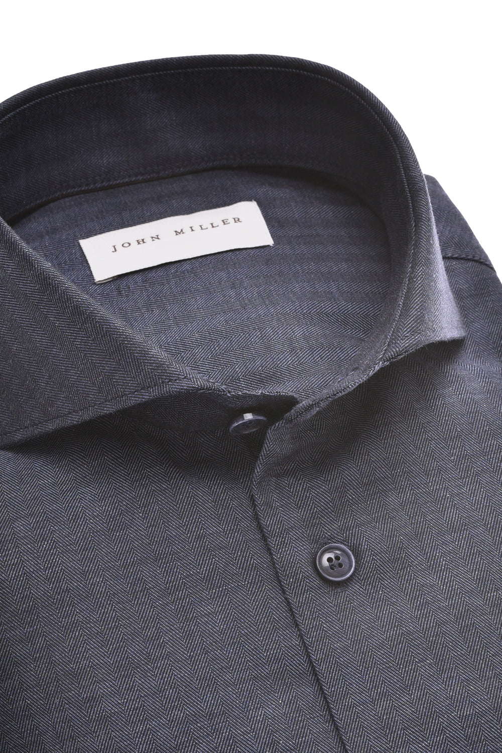 John Miller Slim Fit Overhemd – Blauw-47% lyocell, 43% katoen-HEREN SHIRTS-Blauw