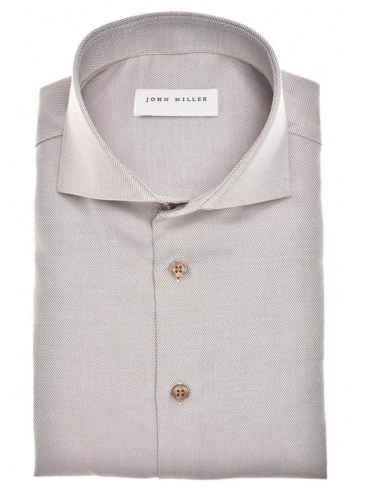 John Miller Slim Fit Overhemd – Bruin-100% katoen-HEREN SHIRTS-Bruin