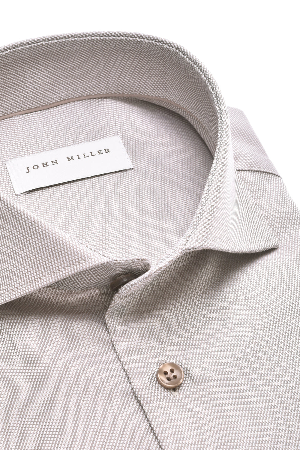 John Miller Slim Fit Overhemd – Bruin-100% katoen-HEREN SHIRTS-Bruin